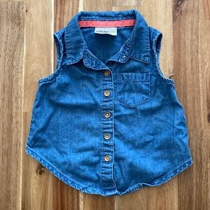 Button up denim tank top 12 month